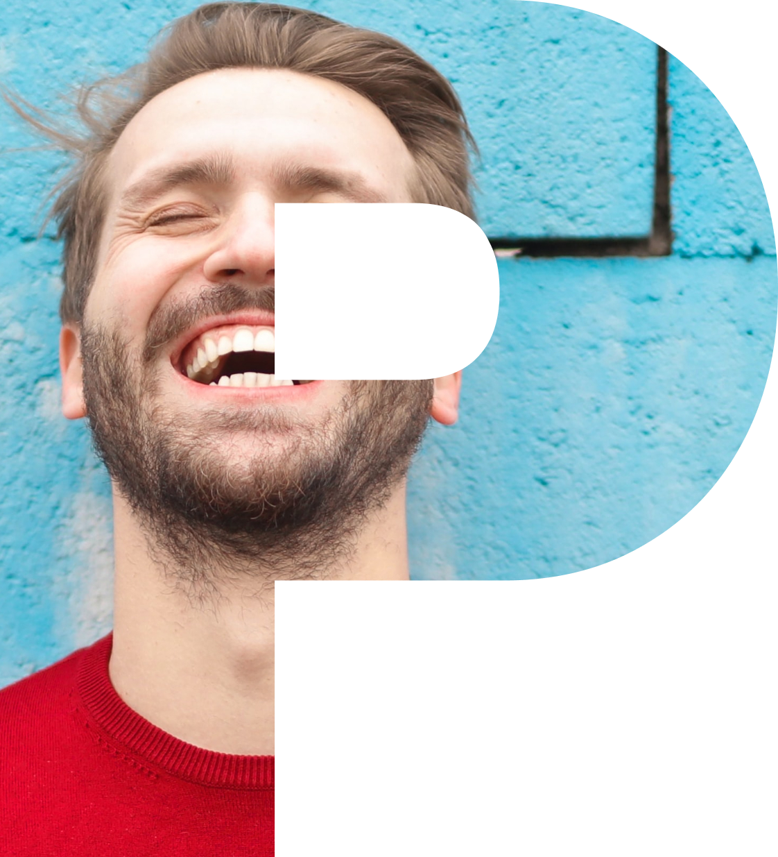 Portrait de Marc dans un encadrement sous forme de P.